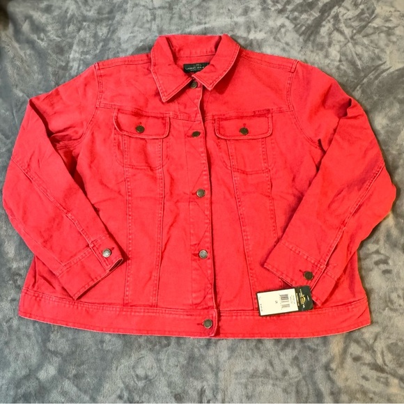 Lauren Ralph Lauren Red Denim Jacket - Picture 1 of 7